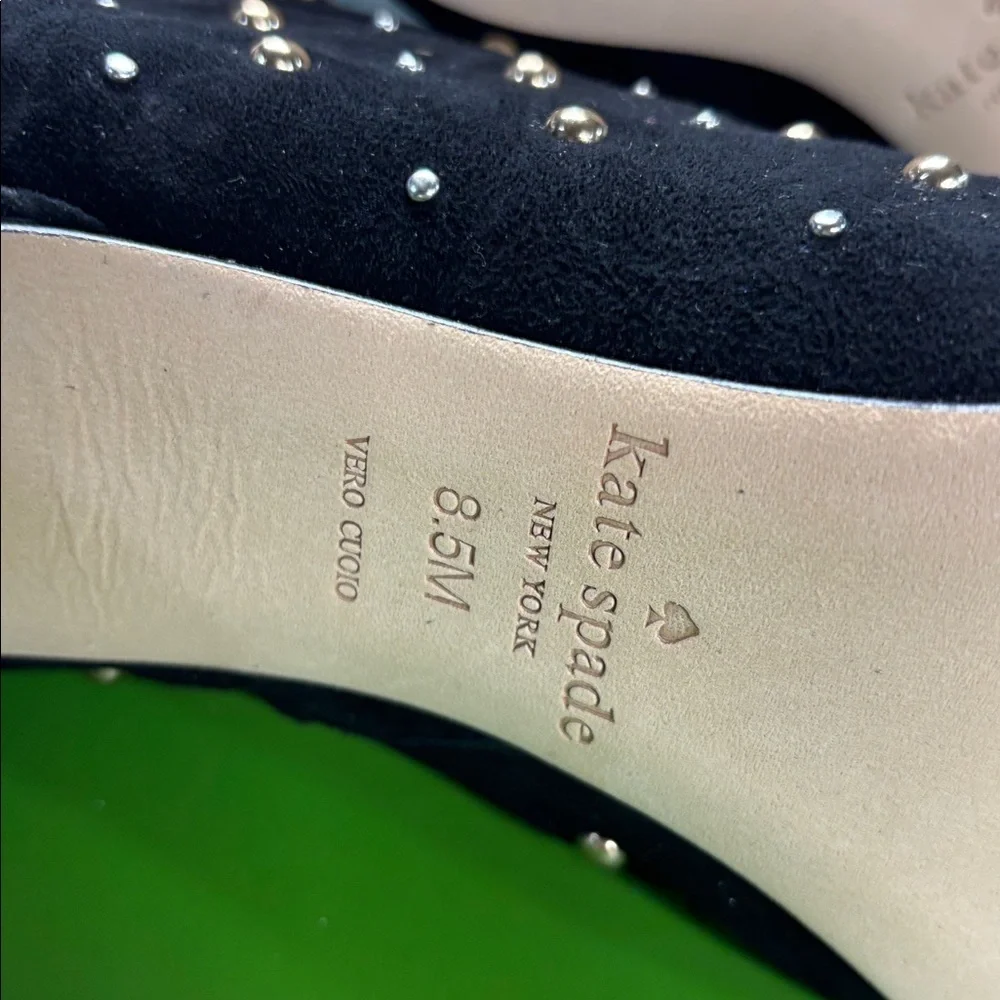 Kate Spade Kate Genuine Suede Leather STARR Studded heel Ankle Booties  8 1/2